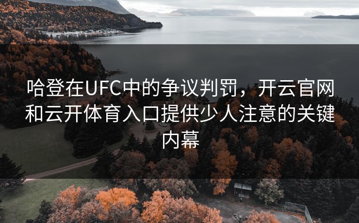 哈登在UFC中的争议判罚，开云官网和云开体育入口提供少人注意的关键内幕