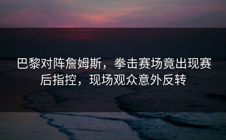 巴黎对阵詹姆斯，拳击赛场竟出现赛后指控，现场观众意外反转