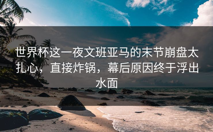 世界杯这一夜文班亚马的末节崩盘太扎心，直接炸锅，幕后原因终于浮出水面